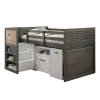 Lit simple mezzanine avec rangement et bureau (39") 5 mcx