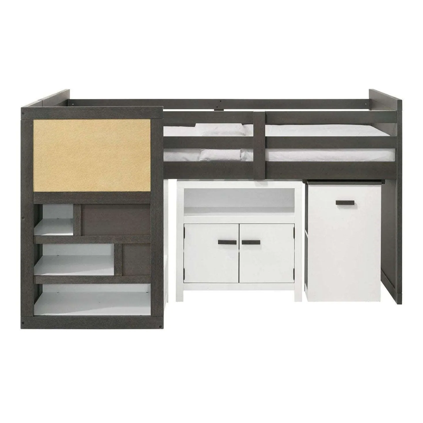 Lit simple mezzanine avec rangement et bureau (39") 5 mcx