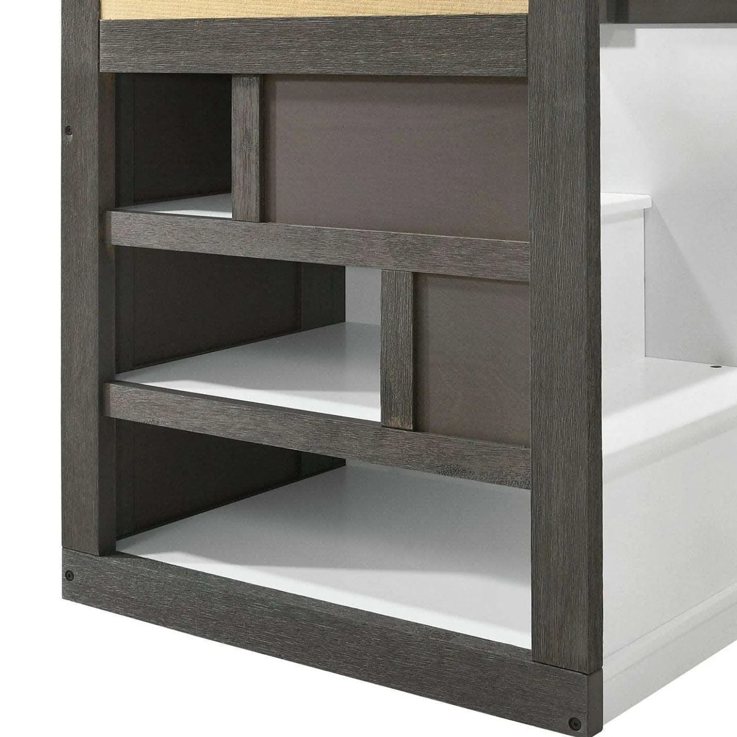 Lit simple mezzanine avec rangement et bureau (39") 5 mcx