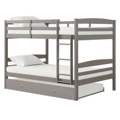Lit superposé gris avec lit gigogne - 54"/54"