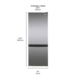 MARATHON Réfrigérateur 11,5 pi3 24 po Inox Congélateur en bas - MFF115SSBM