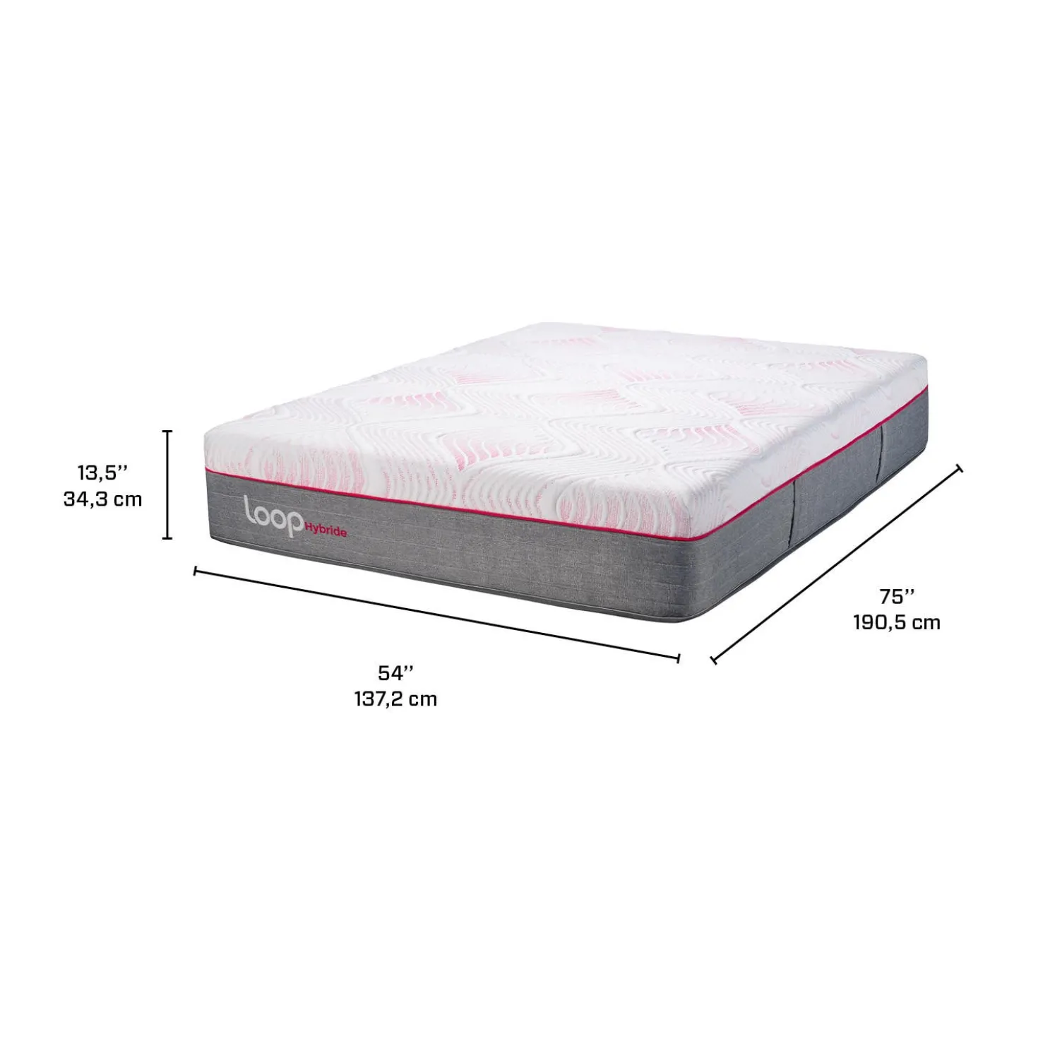 Matelas double roulé semi-ferme hybride - 54"