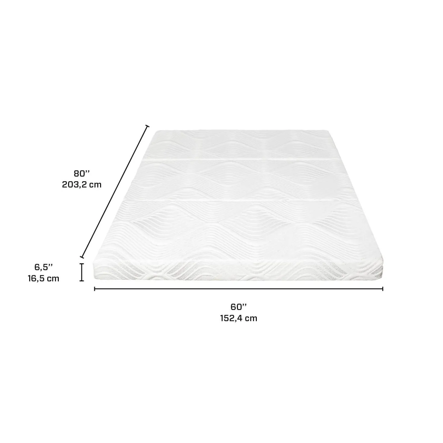 Matelas queen pliable en mousse mémoire à 3 volets - 60"