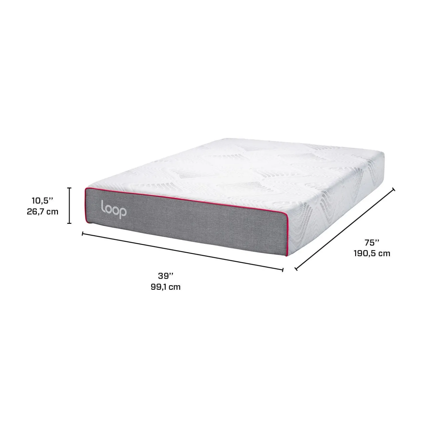 Matelas simple roulé semi-fermeen mousse mémoire - 39"