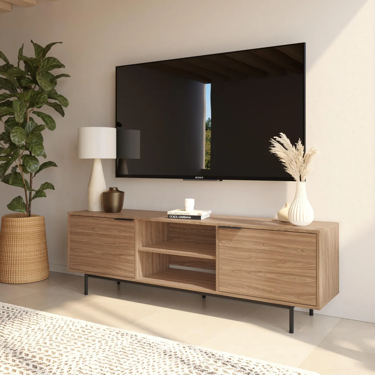 Meuble télé avec rangement 70" - Nexera