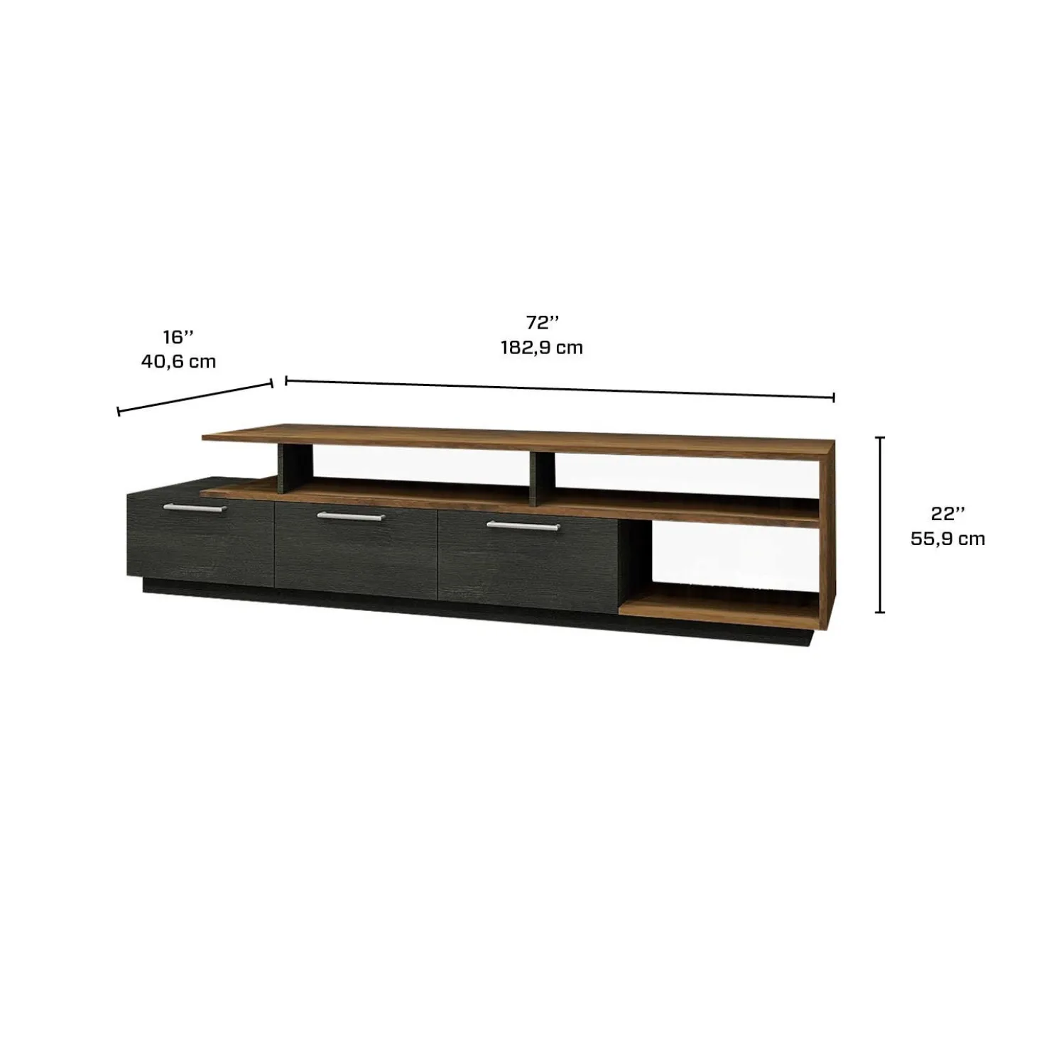 Meuble TV avec tiroirs 72"