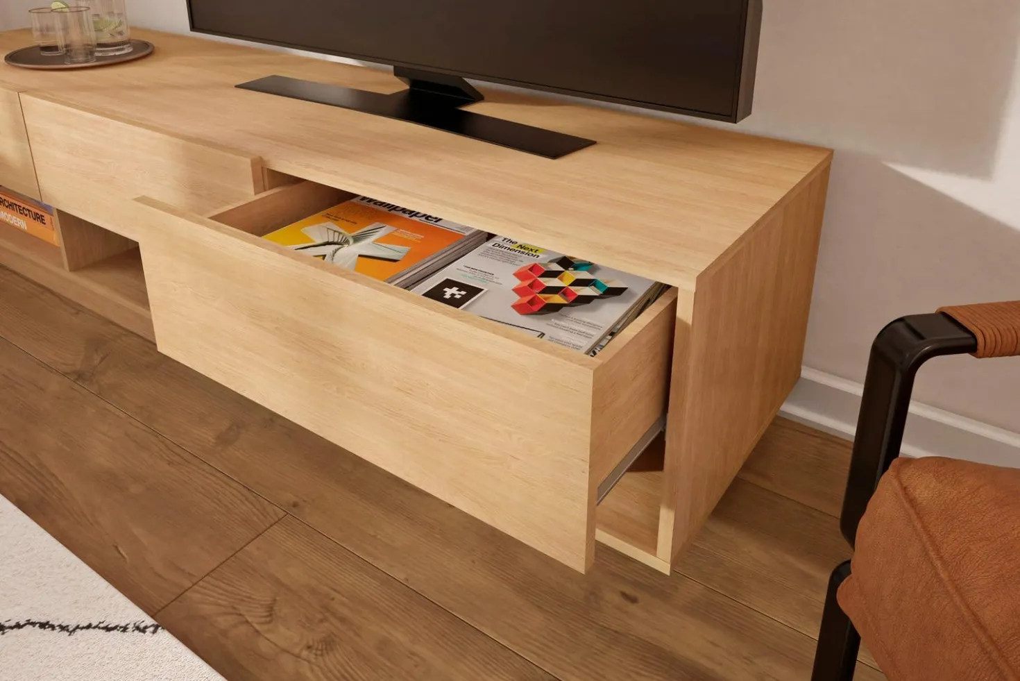 Meuble TV avec tiroirs 72" - Nexera