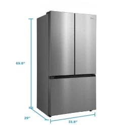 Midea Réfrigérateur 26,5 pi3 36 po Inox Portes françaises - MRF27I6BST