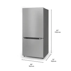 Midea Réfrigérateur 18,7 pi3 30 po Acier inoxydable Congélateur en bas - MRB19B7AST