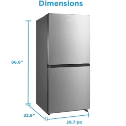 Midea Réfrigérateur/congélateur convertible 20 pi3 30 po Inox Tout réfrigérateur - MRU21C7BST