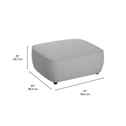 Ottoman en tissu gris