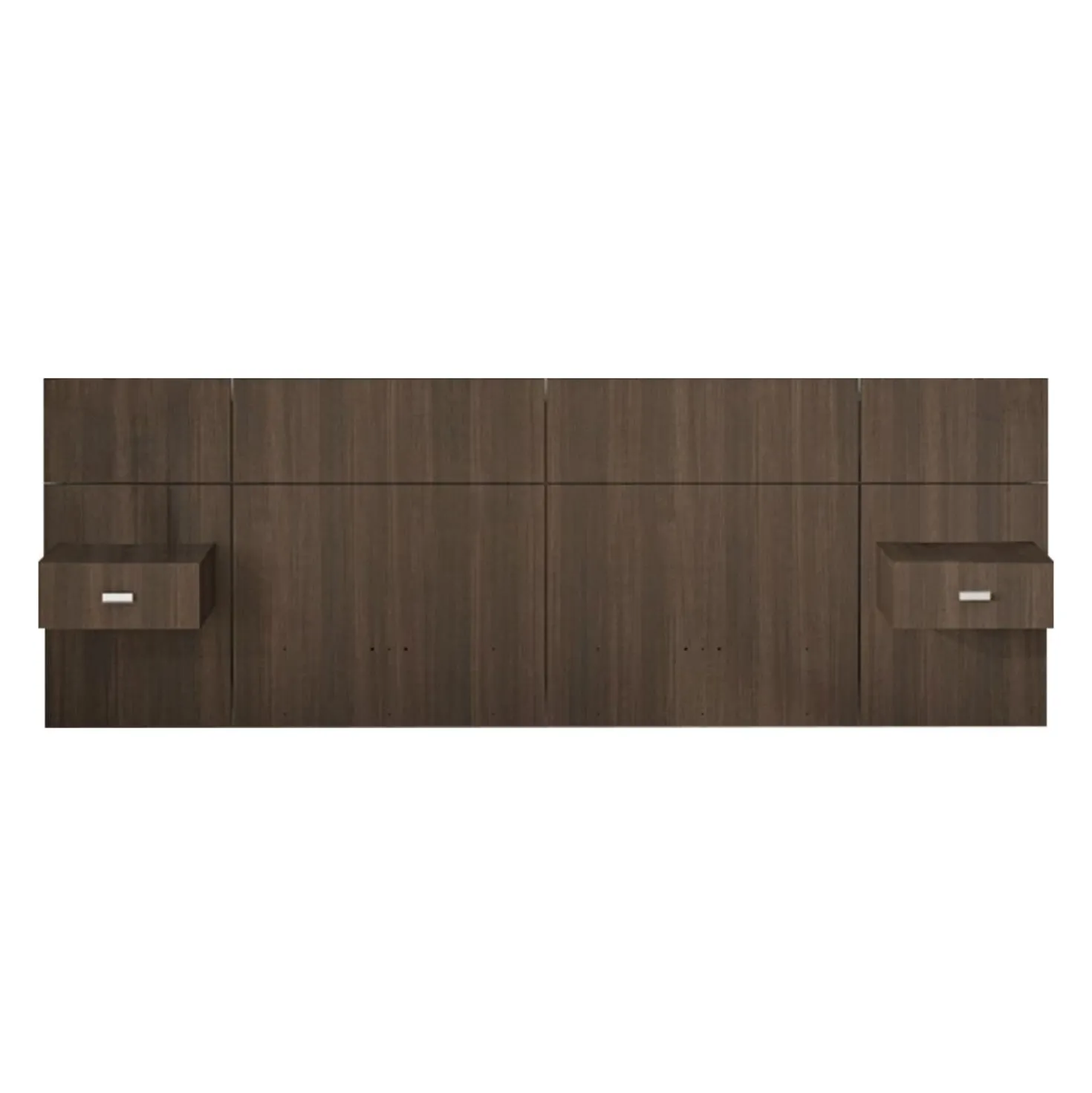 Panneaux avec 2 tables de chevet intégrées pour lits double - taupe
