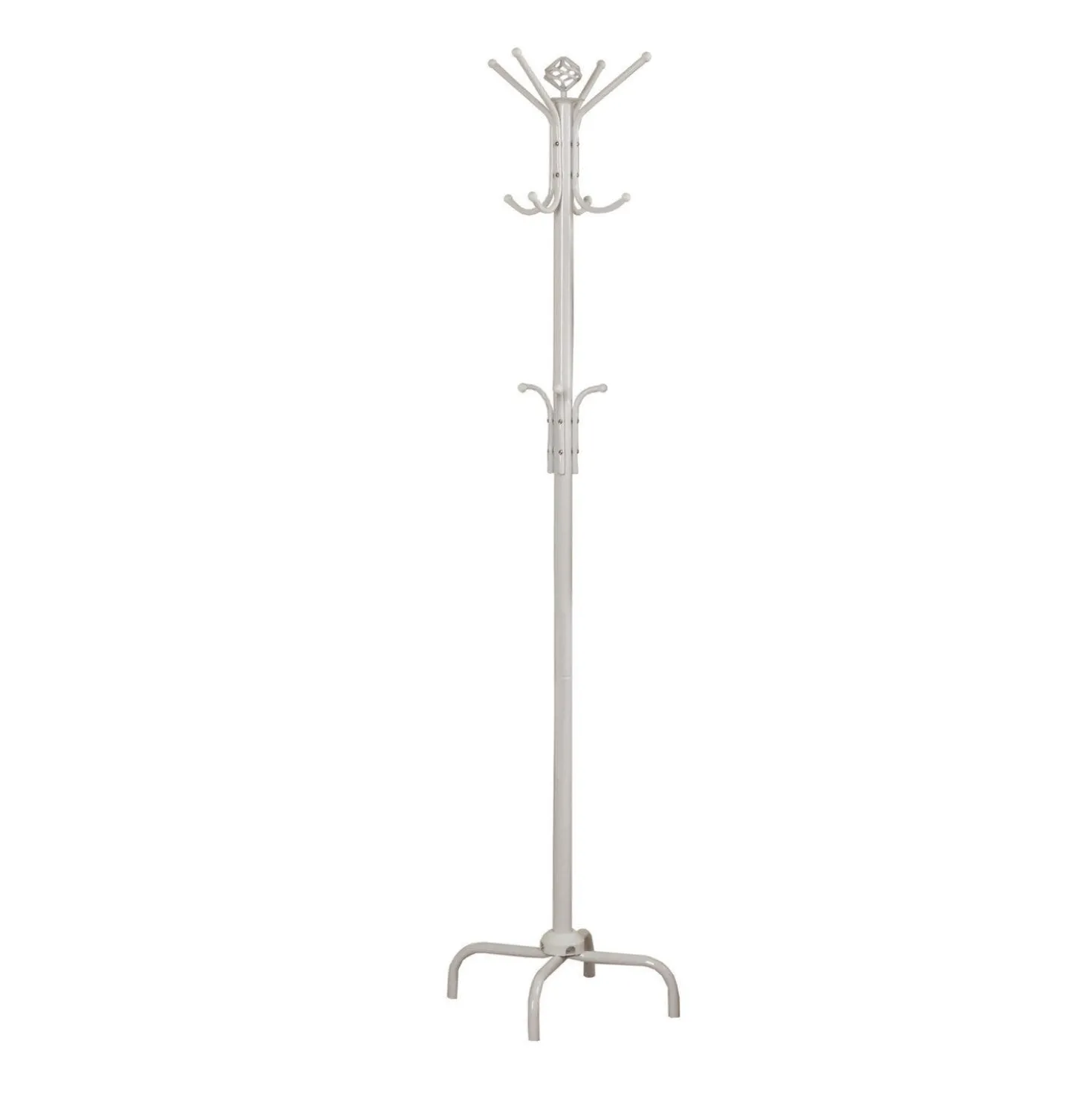 Patère - 70"H, métal blanc