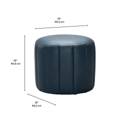 Pouf rond - bleu