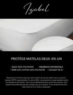 Protège-matelas imperméable et réversible double