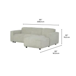 Sectionnel avec chaise longue à droite