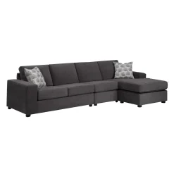 Sectionnel avec chaise longue réversible - gris