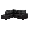 Sectionnel causeuse en cuir véritable - Chaise longue à gauche