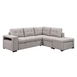 Sectionnel convertible avec chaise longue, rangement et 2 ottomans amovibles