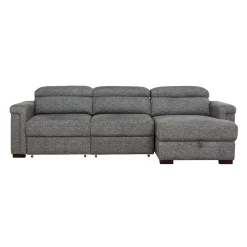 Sectionnel convertible électrique à sièges coulissants et chaise longue avec rangement