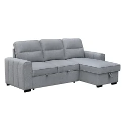 Sectionnel convertible réversible avec chaise longue et rangement