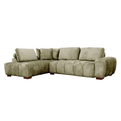 Sectionnel de style guimauve avec chaise longue à gauche - sauge