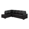 Sectionnel en cuir véritable - Chaise longue à gauche