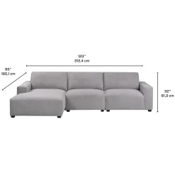 Sectionnel modulaire avec chaise longue à droite - 3 mcx