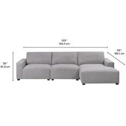 Sectionnel modulaire avec chaise longue à gauche - 3 mcx