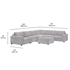 Sectionnel modulaire et ottoman - 7 mcx