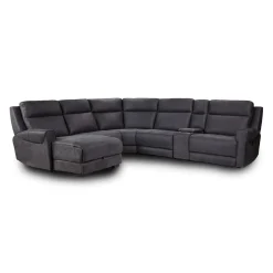 Sectionnel modulaire inclinable avec siège rabattable, chaise longue avec rangement etconsole - 6 mcx