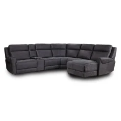 Sectionnel modulaire inclinable avec siège rabattable, chaise longue avec rangement etconsole - 6 mcx