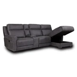 Sectionnel modulaire inclinable, chaise longue avec rangement, console avec porte-gobelets et ports USB/USB-C - 4 mcx