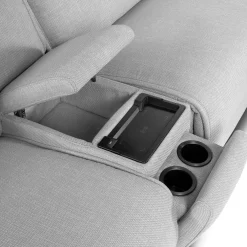 Sectionnel modulaire inclinable électrique, appuis-tête ajustables, console avec système audio et siège avec dossier rabattable - 7 mcx