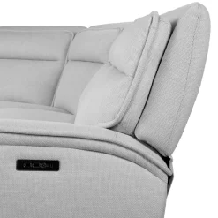 Sectionnel modulaire inclinable électrique, appuis-tête ajustables, console avec système audio et siège avec dossier rabattable - 7 mcx