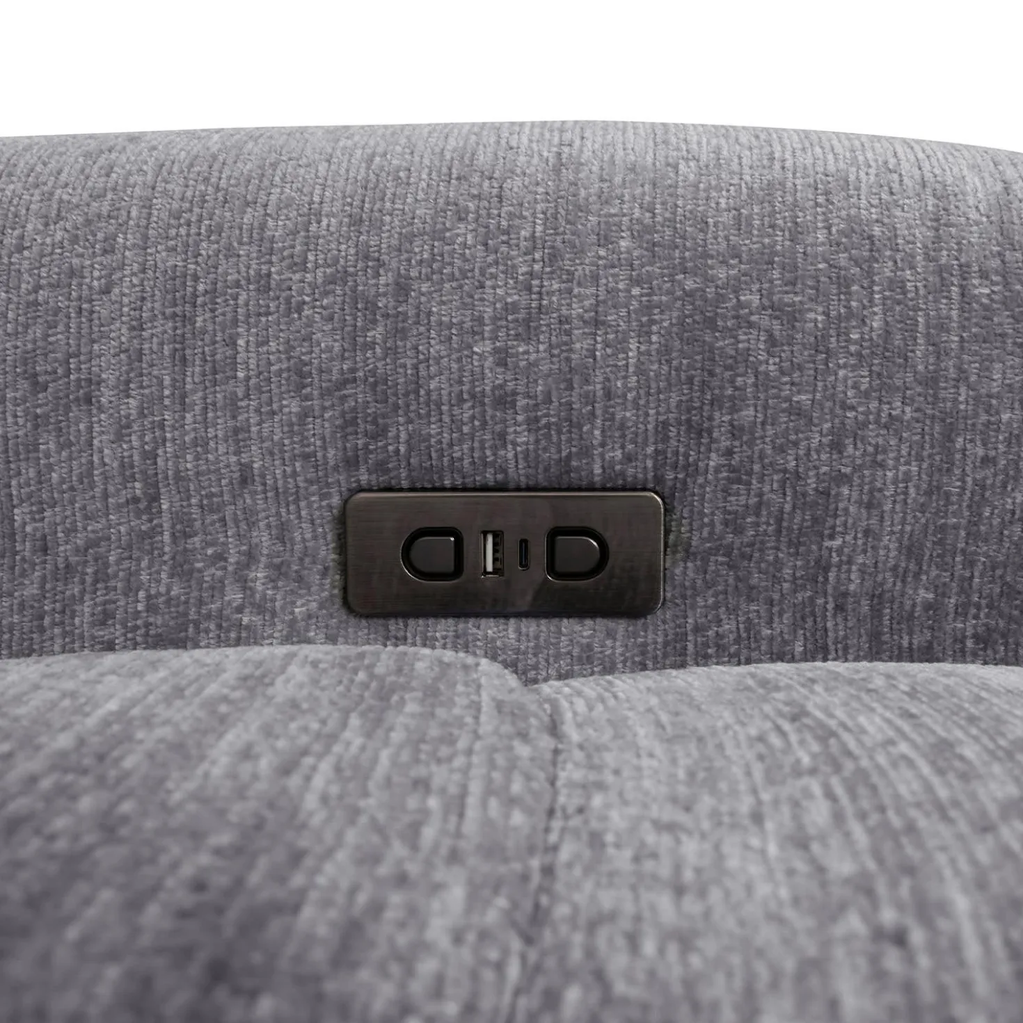 Sectionnel modulaire électrique inclinable avec 2 sièges coulissants, chaise longue à gauche avec rangement et console - 7 mcx