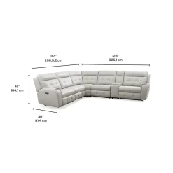 Sectionnel modulaire électrique inclinable avec console et dossier rabattable - 6 mcx