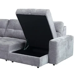 Sectionnel modulaire électrique inclinable avec 2 sièges coulissants et chaise longue à gauche avec rangement - 4 mcx