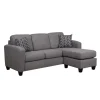 Sectionnel réversible avec chaise longue - gris charbon