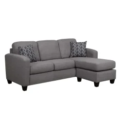 Sectionnel réversible avec chaise longue - gris charbon