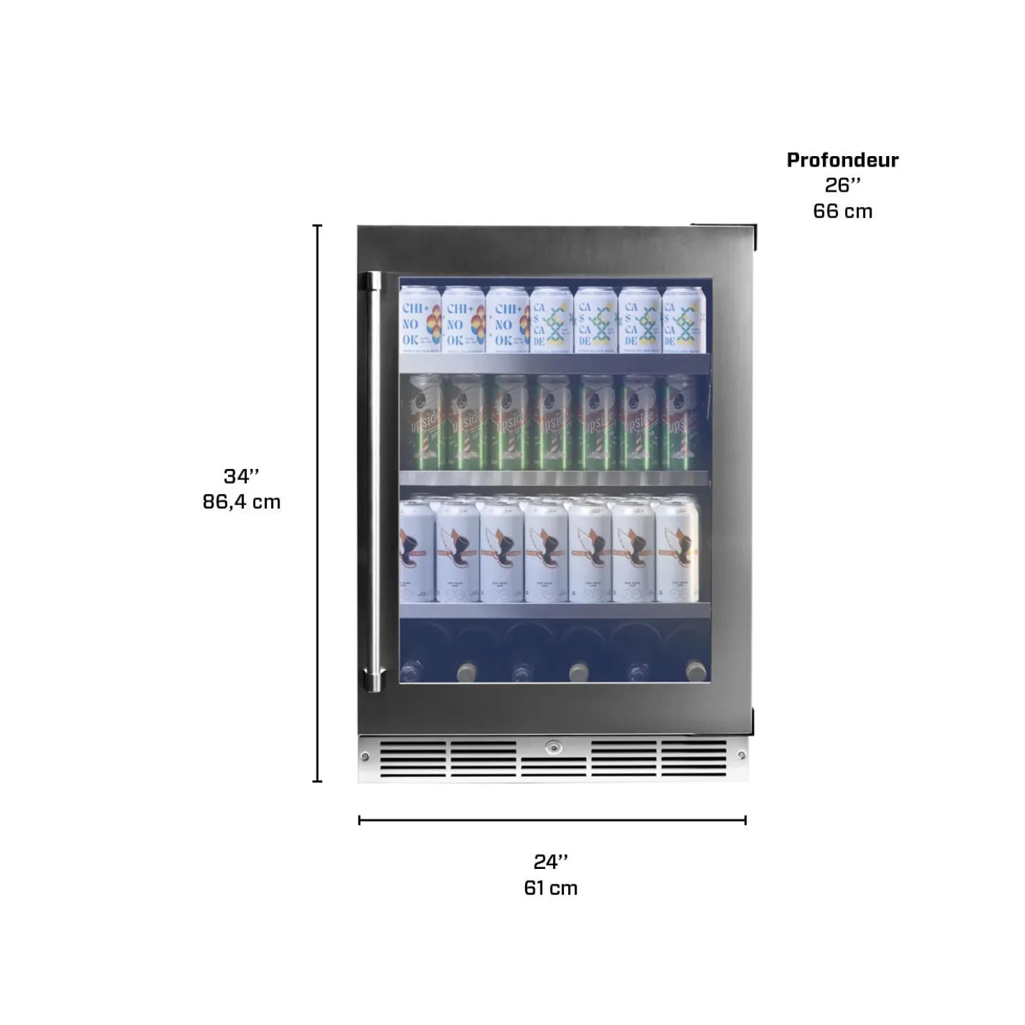 SILHOUETTE Centre de boissons encastré 24″ Inox 24" - SPRBC052D3SS