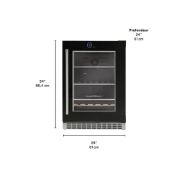 SILHOUETTE Centre de boissons encastré 24″ Noir 24