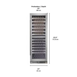 SILHOUETTE Refroidisseur à vin Inox 24" - SPRWC140D1SS