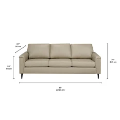 Sofa en cuir véritable - beige