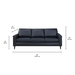 Sofa en cuir véritable - bleu
