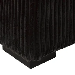 Sofa en velours côtelé avec chaise longue à droite - gris foncé