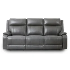 Sofa inclinable électrique en cuir avec appuis-tête ajustables - gris