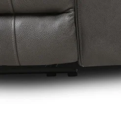 Sofa inclinable électrique en cuir avec appuis-tête ajustables - gris