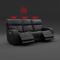 Sofa inclinable électrique avec appuis-tête ajustables, siège rabattable et système de son immersif