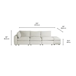 Sofa modulaire avec ottoman beige - 5 mcx